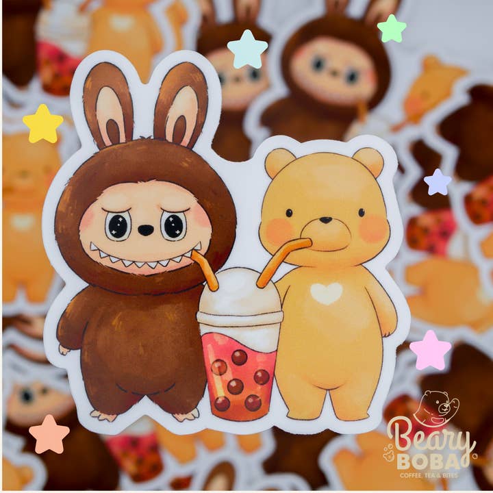 BEARY BOBA - Wholesale Sticker - Labu Beary | BFF the Cute Monster | Weatherproof | Sticker