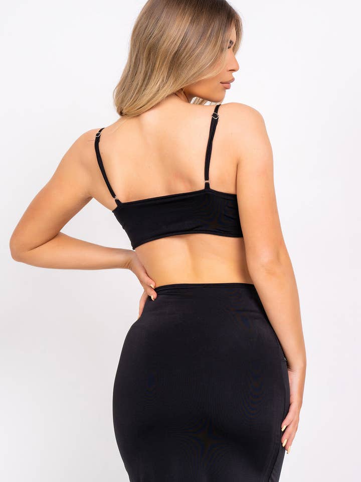 Over It Schwarzes, figurbetontes, figurbetontes Maxikleid mit Ausschnitten für den Großhandel von Nazz Collection Clothing Ltd