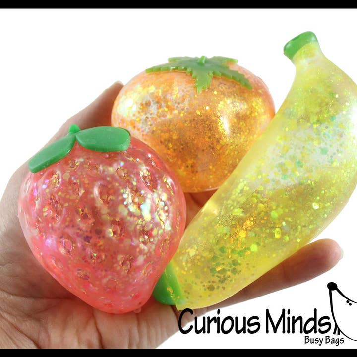 1 frugtsukkerkugle - jordbær, appelsin, banan tykt lim/G for engroshandel hos Curious Minds Toys