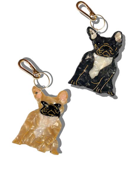 Hand-painted Frenchie Dog Breed Bag Charm + Keychain for wholesale by Solar Eclipse