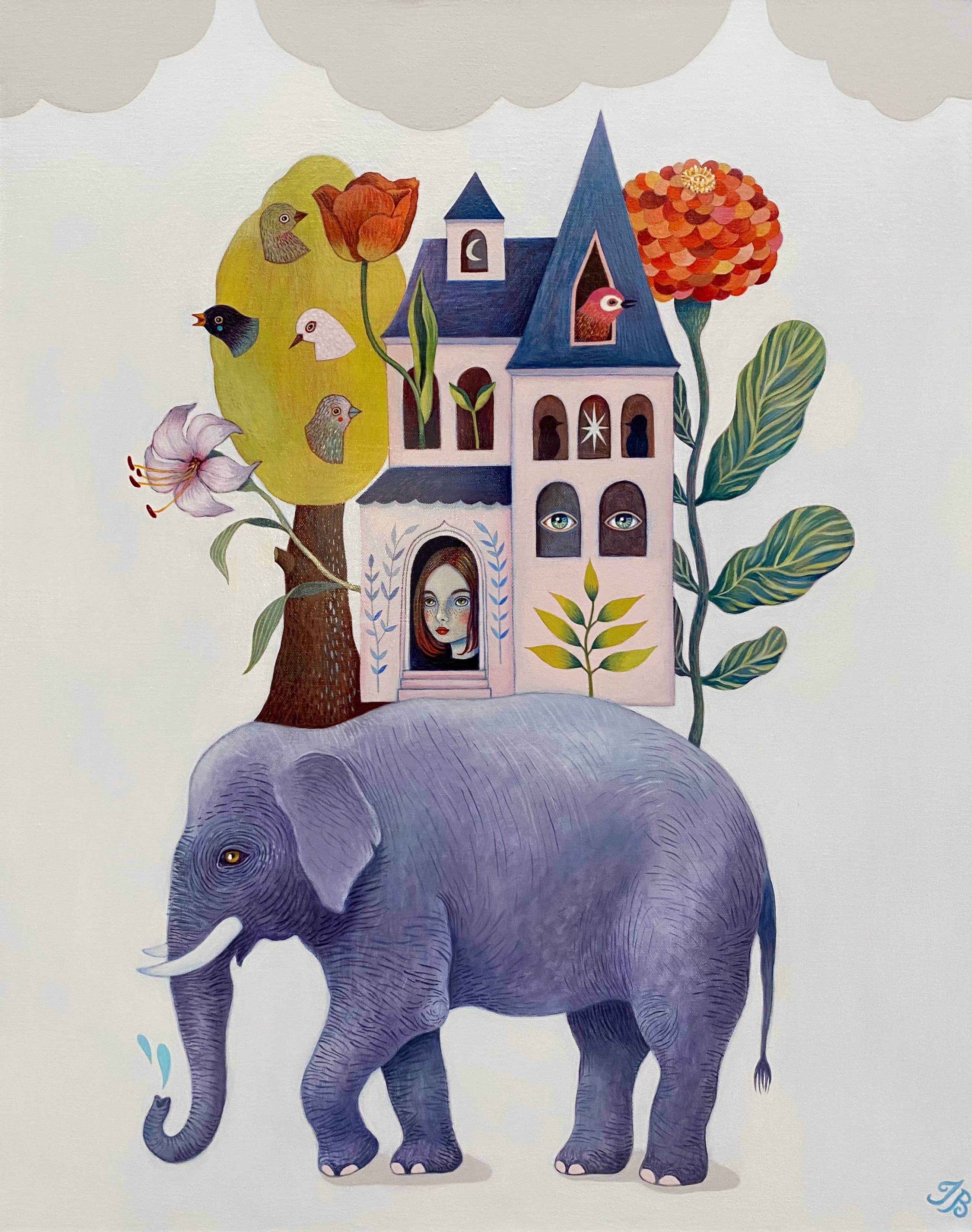 Isabelle Bryer Art - Wholesale Everyday Greeting Card - Remover of Obstacles - A7 Size Elephant Spiritual Art Card  1