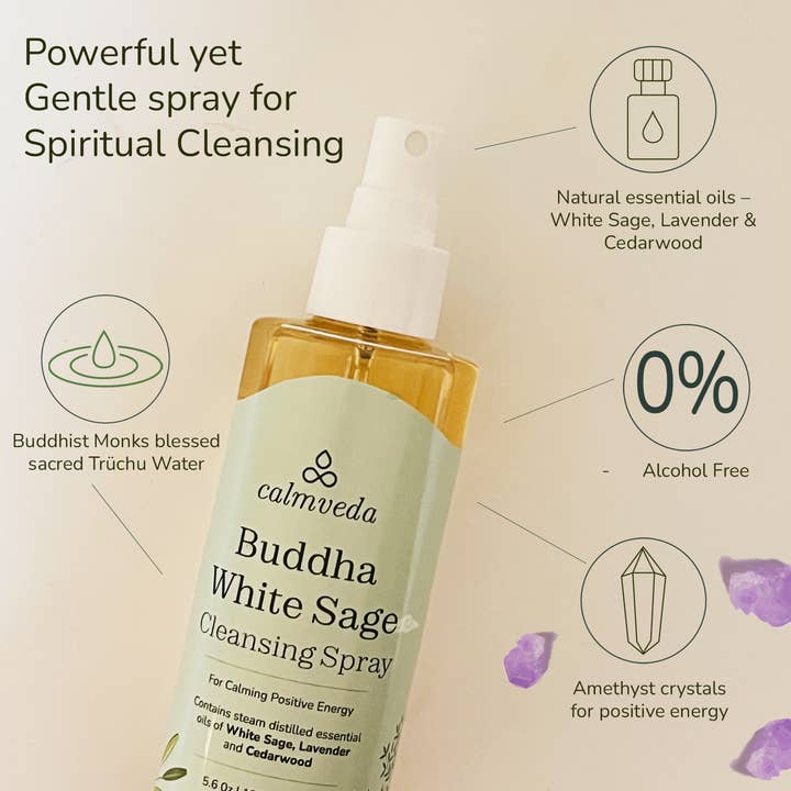 Calmveda Incense & Aromatherapy - Wholesale Smudge Spray - White Sage Spray for Protection - Smudge Spray (5.6 fl.oz)