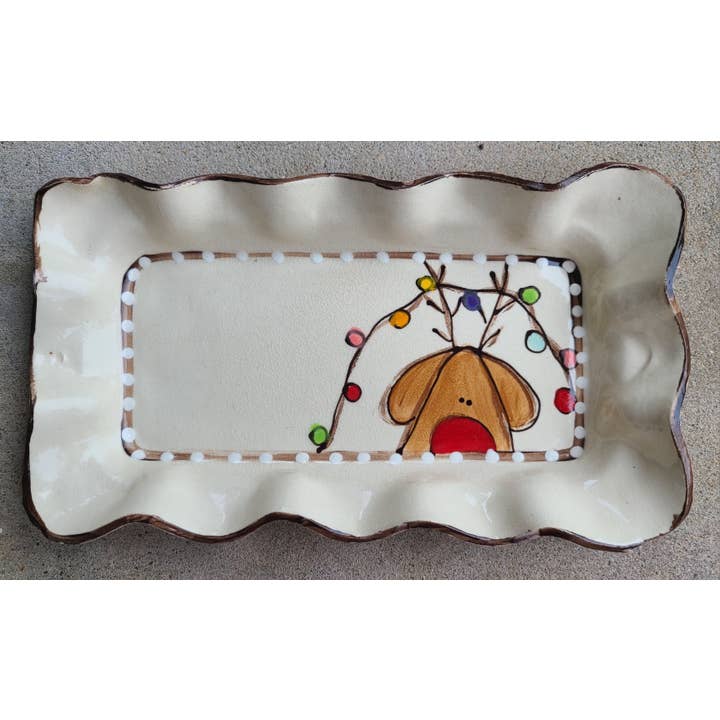 Dessert Tray (Reindeer Lights) for wholesale by Heartfelt Traditions