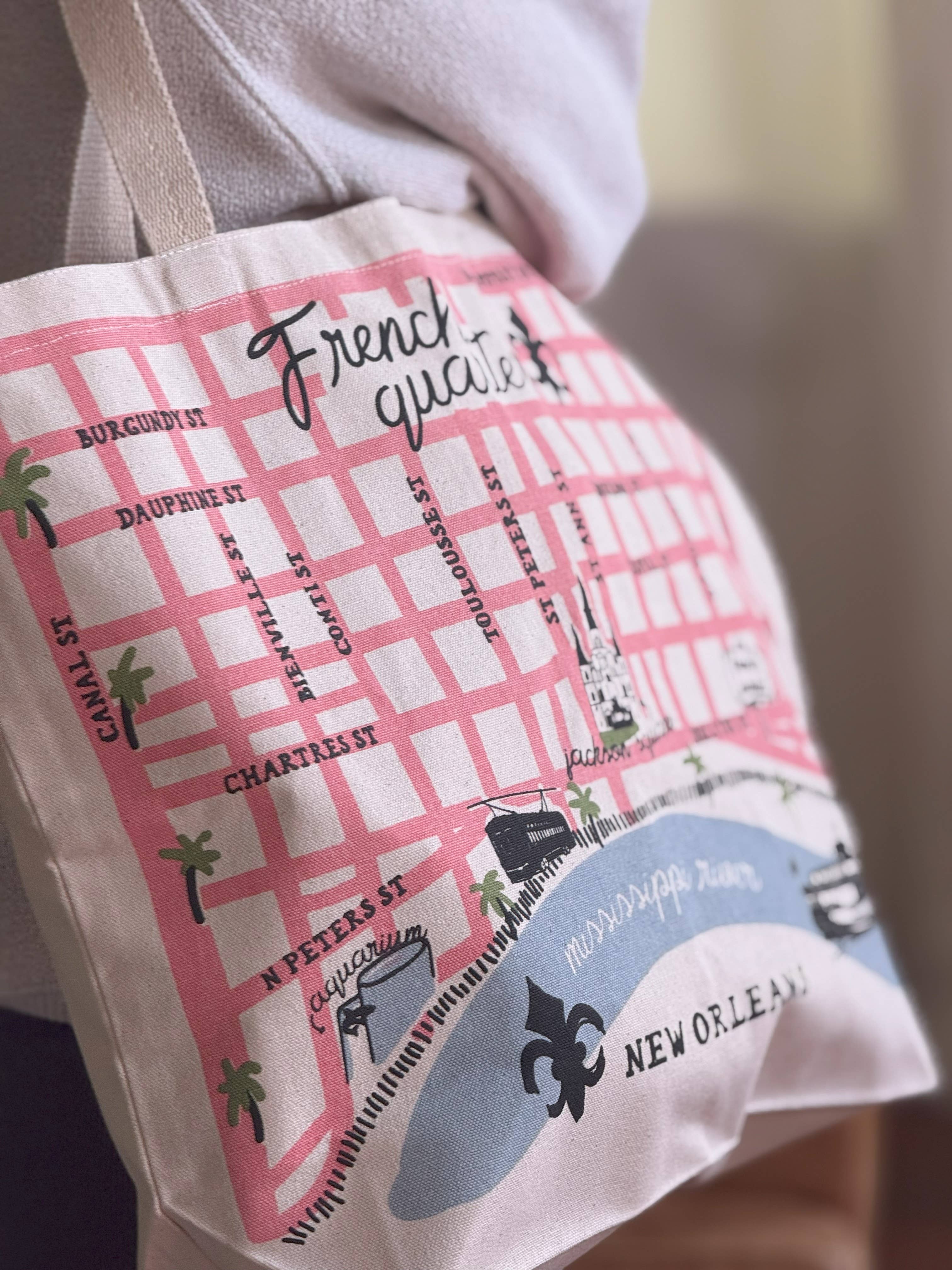 THE PARISH LINE - Wholesale Tote Bag - Women's - Tote - French Quarter Map2