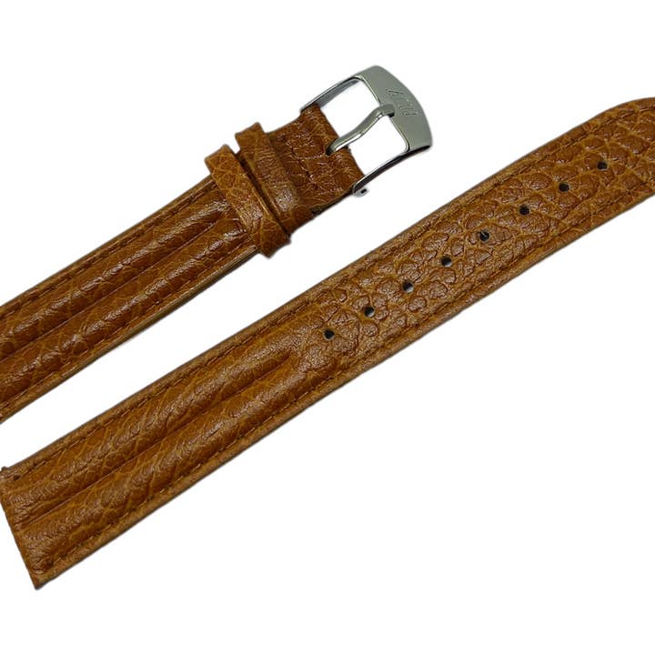 18 mm marron gold. Bracelet cuir grain F double joncs pour la vente par BRACELETS MONTRE ACH