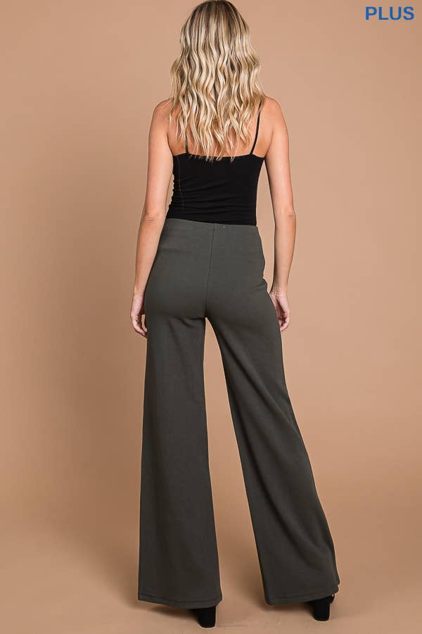 Culture Code - Wholesale Pants - Women's - CJP1810X - HIGH WAIST SLIT FRONT WIDE PANTS6