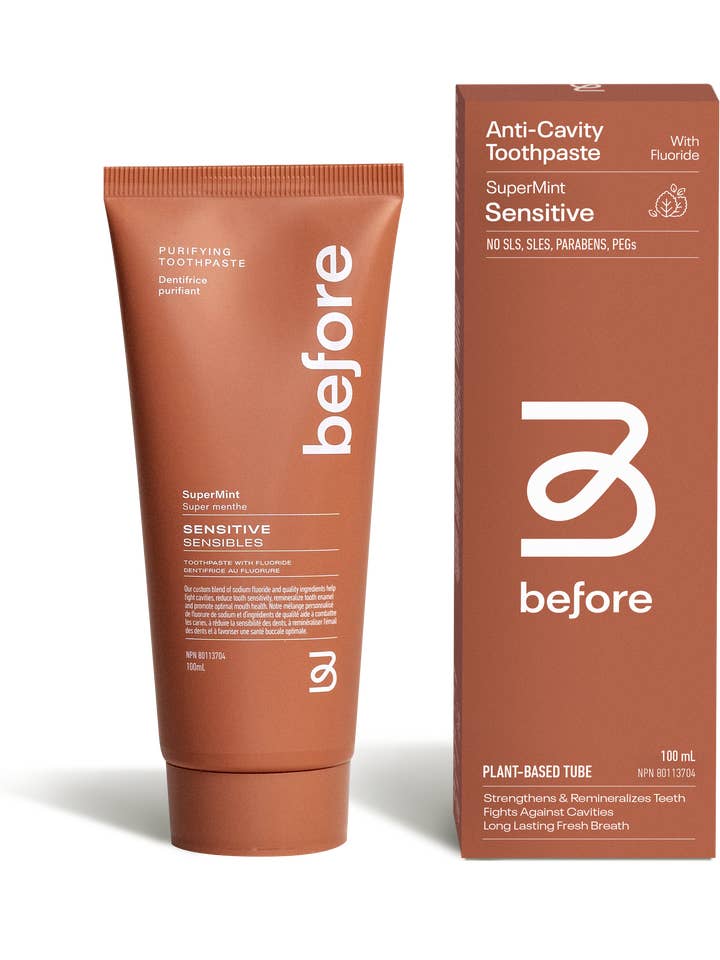Dentifrice Anti-Caries SuperMenthe Sensible (Fluorure) pour la vente par Before