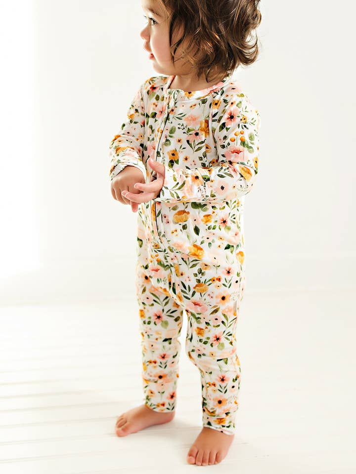 Butterscotch Babies - Wholesale Sleepsuit – Baby - Boho Floral Bamboo Sleeper1