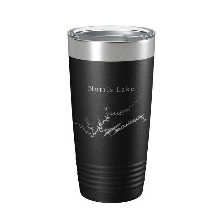 Norris Lake Map Tumbler Travel Mug Insulated Laser Engraved Coffee Cup Tennessee 20 oz for wholesale by CarveBright