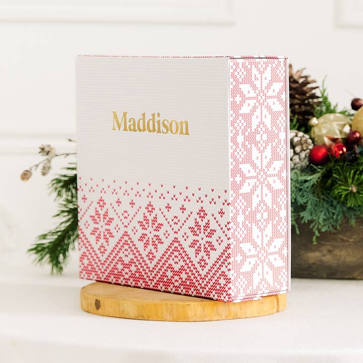 Weddingstar Inc. – Engroshandel Gaveæske – Personlig Strik Sweater Snefnug Julegaveæske2