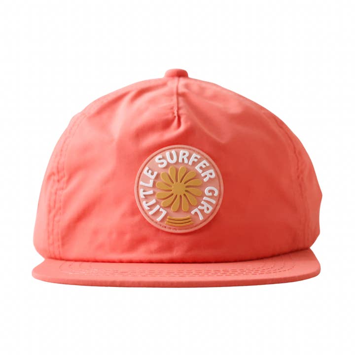 Little Surfer Girl Flower Pink Nylon Cap for wholesale by The Little Surfer Dude