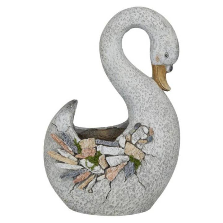 A-66951: FIBERGLAS PLANTER SVANE 11"B, 16"H for engroshandel hos Import Corner