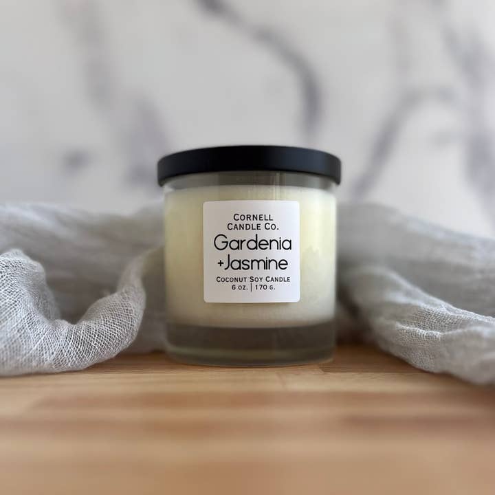 Cornell Candle Co. - Wholesale Jar/Filled Candle - Gardenia+Jasmine 6 oz. Coconut Soy Candle