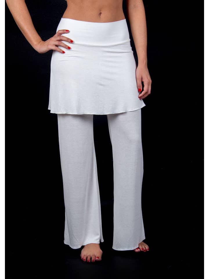 Kathleen Carpenter – Engroshandel Bukser - Dame – Navajo Bukser - OFF WHITE - Nederdel bukser, Bambusstof, Sof