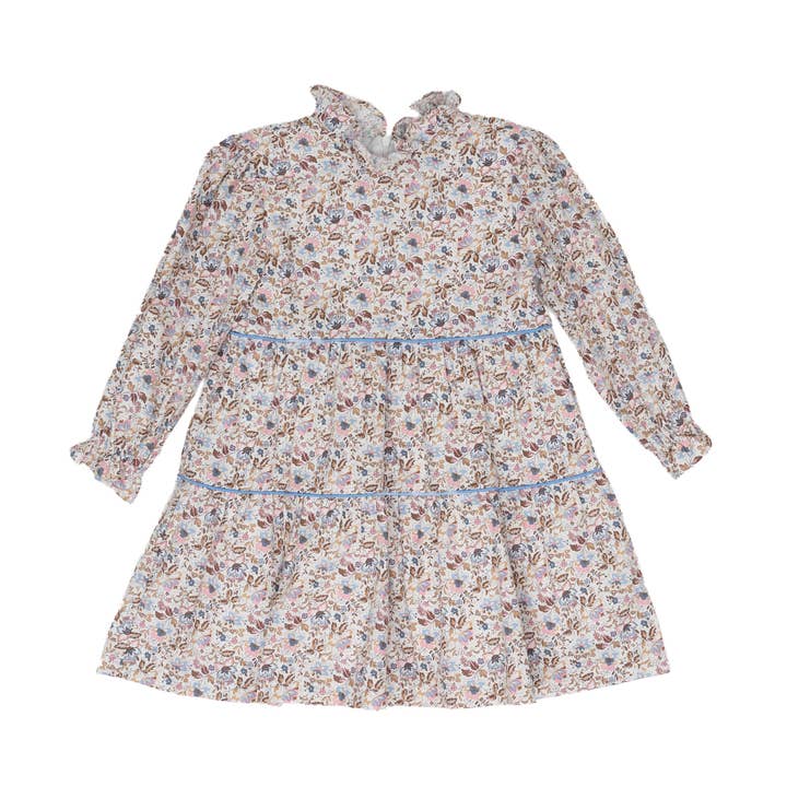 Zoe Pink and Blue Floral Dress for wholesale by The Oaks Apparel Company