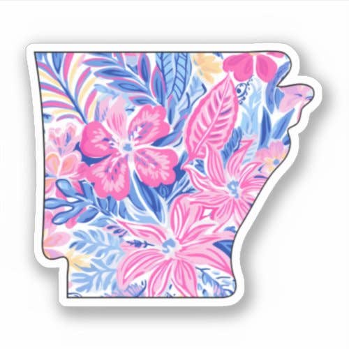 Arkansas State - Tropical Sticker - Bring Summer Vibes! for wholesale by Lake Bar Gifts