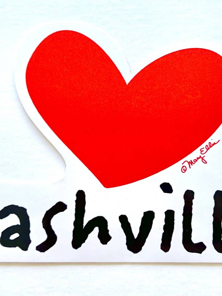 Nashville Tennessee Heart Sticker | Love Nashville Souvenir for wholesale by Mary Ellis