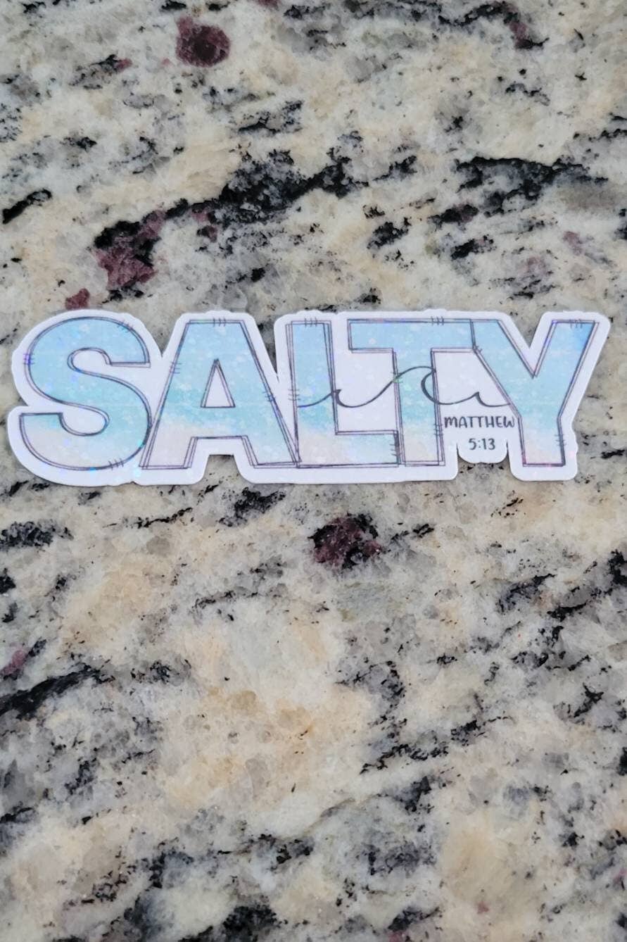 Dashmonograms - Venta al por mayor Pegatina - Adhesivo de vinilo Be Salty, Matthew 5:13, resistente al agua2