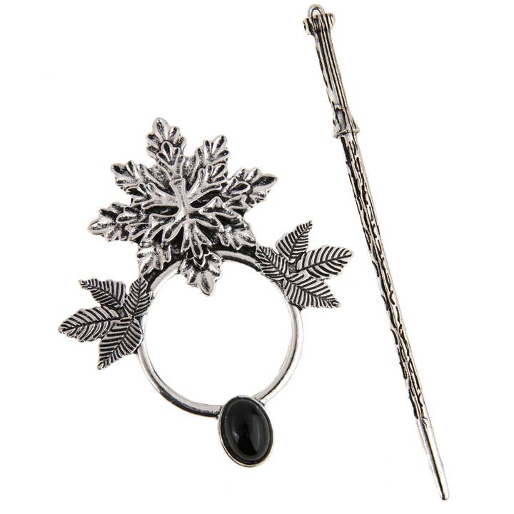 Tourtiwi - Wholesale Hair pin - Vintage Metal Leaf Gem Accent Hair Stick2