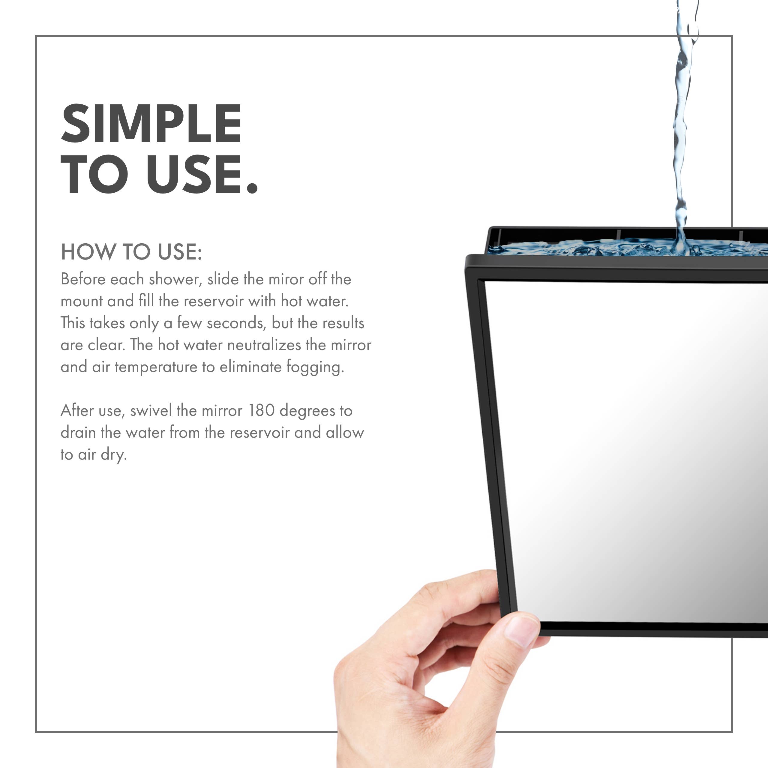 ToiletTree Products - Wholesale Bathroom Mirror - Deluxe Fogless Shower Mirror with Shelf and Squeegee4