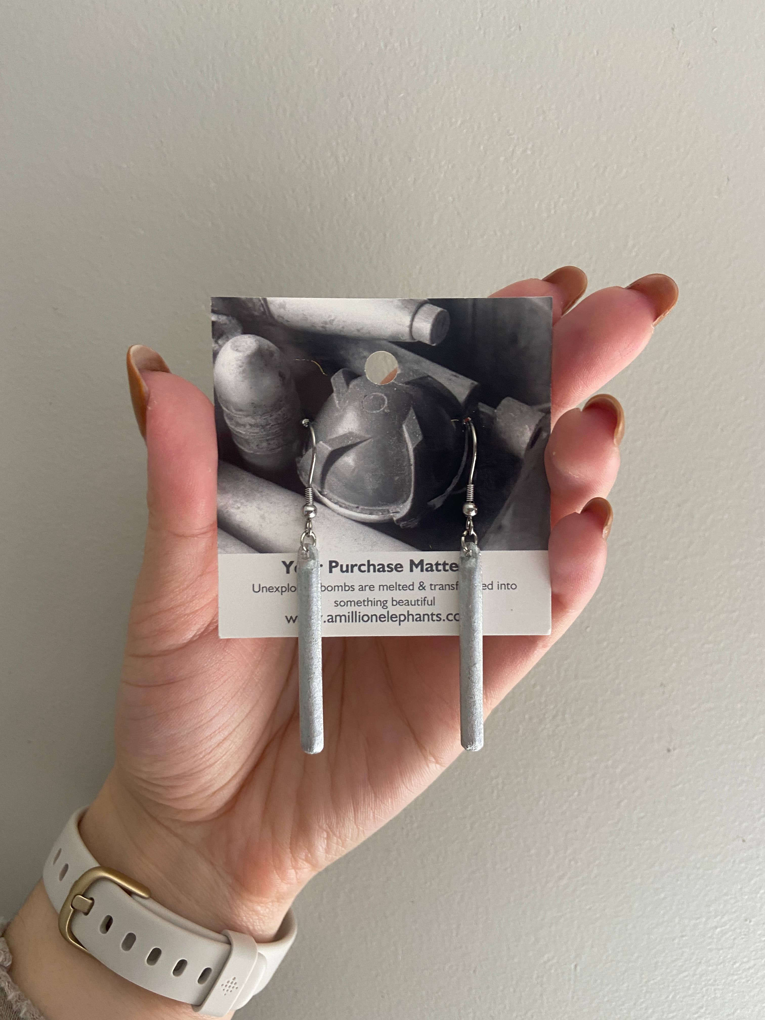 A Million Elephants - Wholesale Dangle Earrings - Recycled Bombshell Bar Dangle Earrings - Upcycled Jewelry1