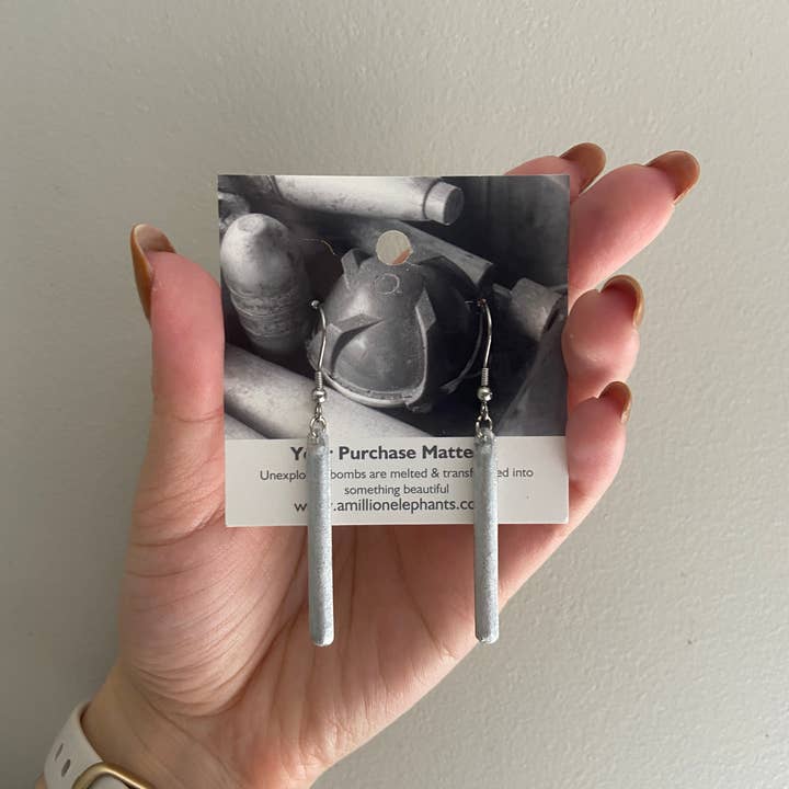 A Million Elephants - Wholesale Dangle Earrings - Recycled Bombshell Bar Dangle Earrings - Upcycled Jewelry1