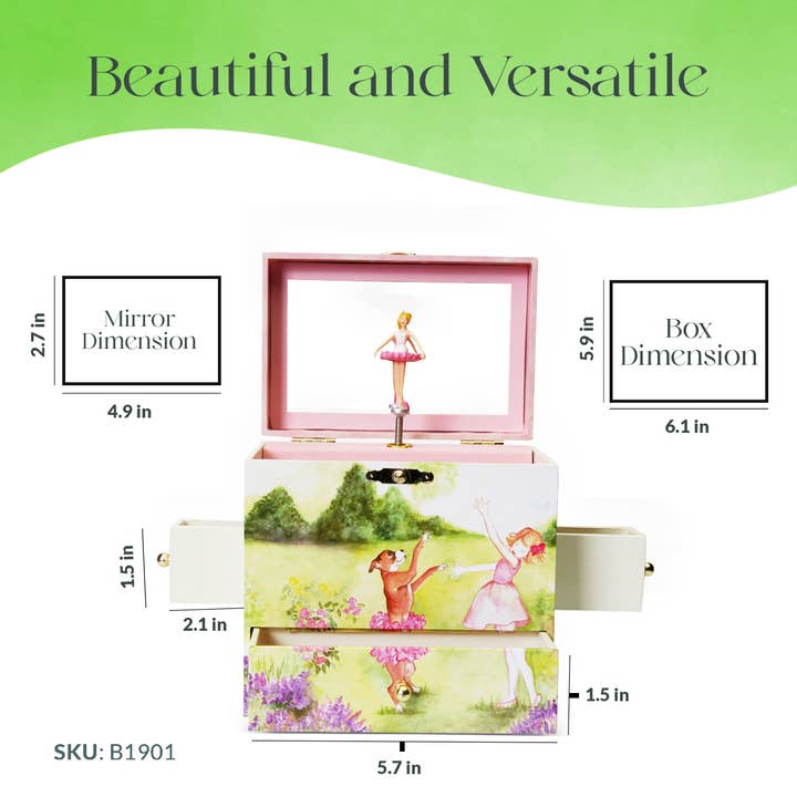 Enchantmints – wholesale Smyckeskrin och organisatörer – Barn – Musikaliskt smyckeskrin Two Time TuTu med ballerina för flickor4