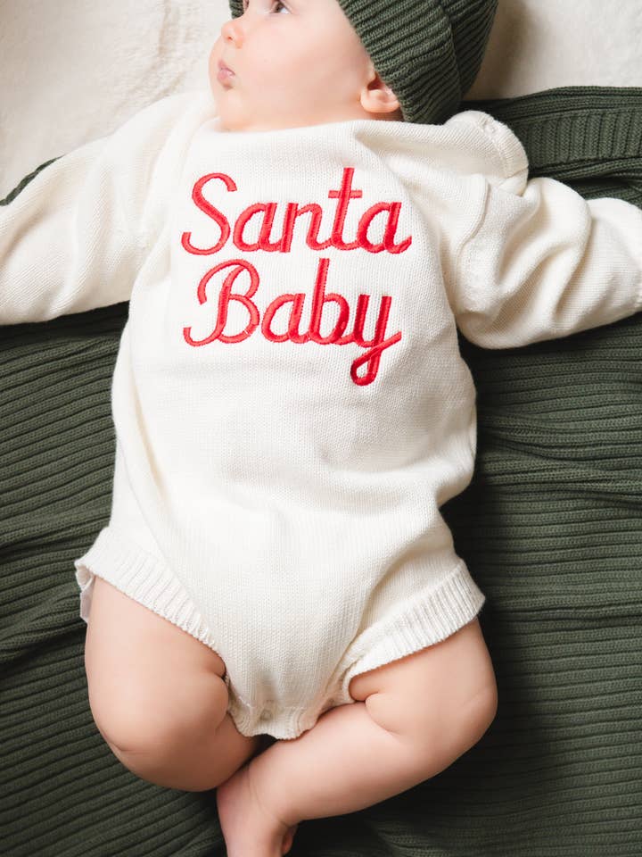 Pine Kids - Wholesale Jumpsuit - Baby - Santa Baby Knit Romper - Cloud3