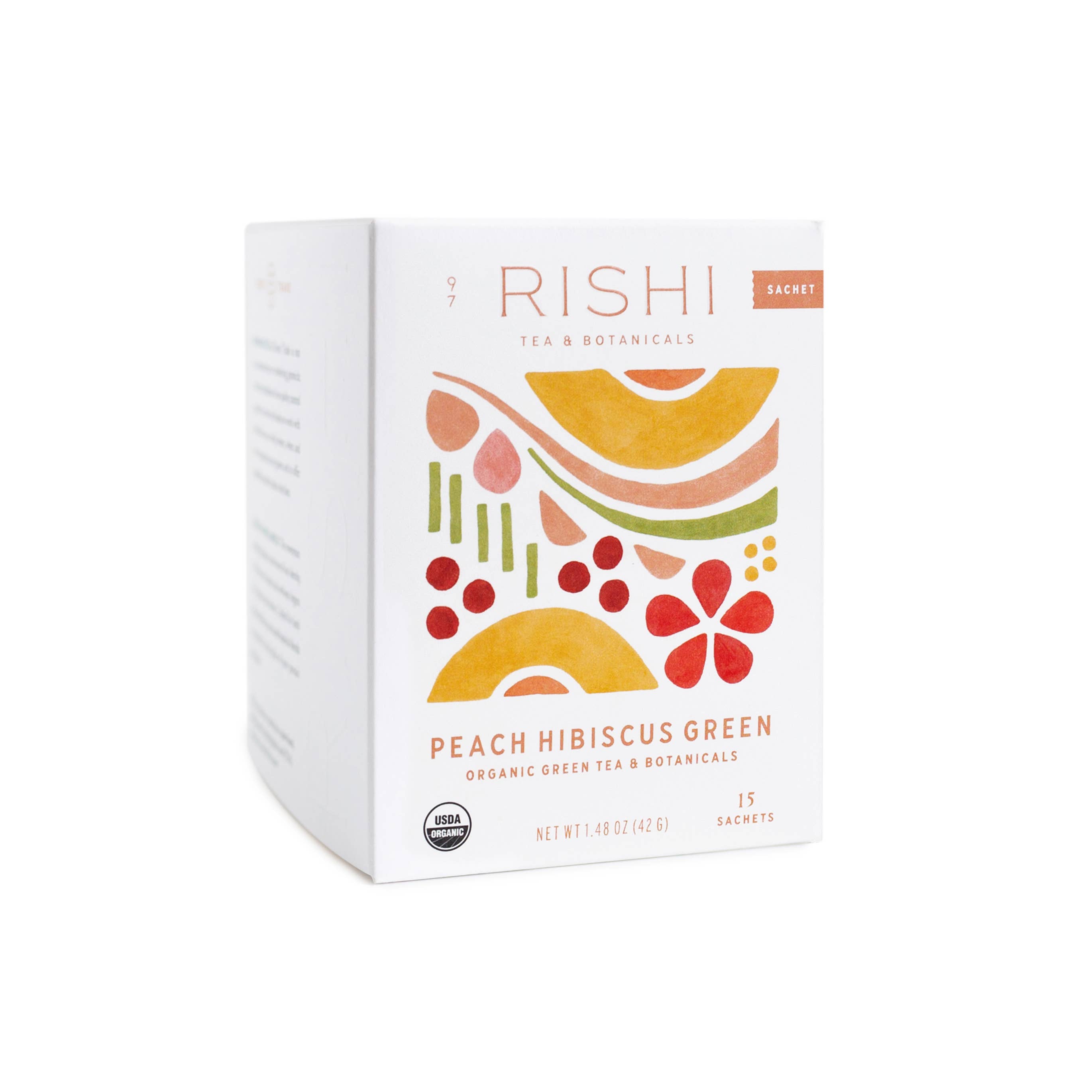 Rishi Tea & Botanicals - Wholesale Tea Bags - Peach Hibiscus Green Organic Green Tea Blend Sachets1