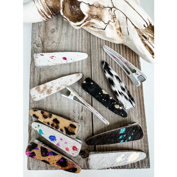 Boho Ranch Shop - Wholesale Barrette - Women's - Western Hair On Cowhide Hair Clip Barrette