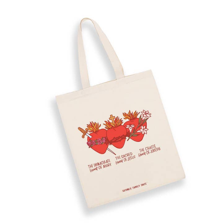 Catholic Family Crate® - Wholesale Tote Bag - Women's - Holy Family Hearts Tote Bag