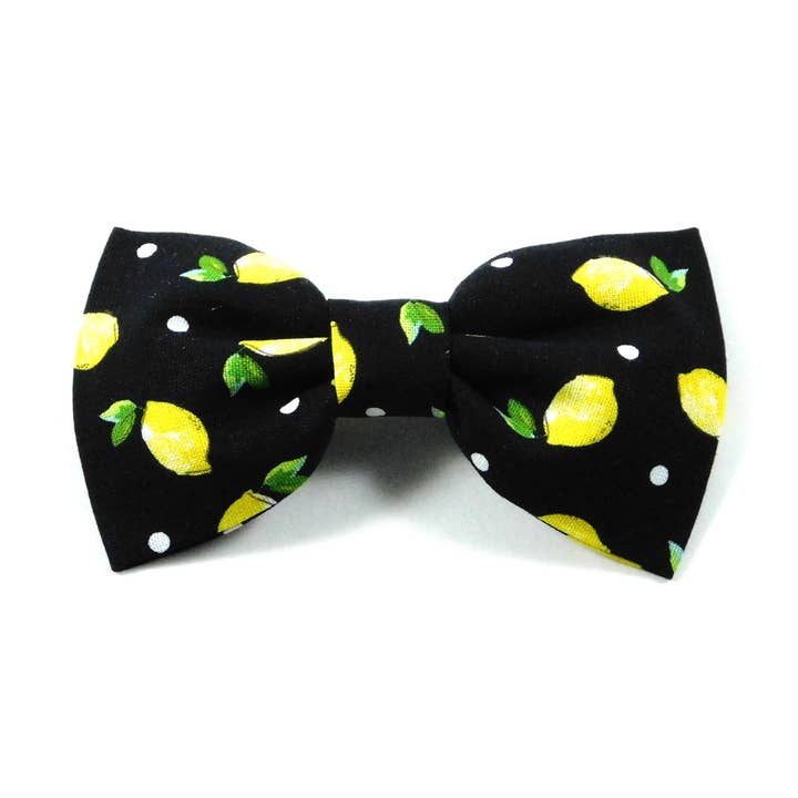 Charlotte's Pet - Wholesale Pet Bow Tie - Dog - Lemons on Black Dog Bow Tie and Collar Flower0