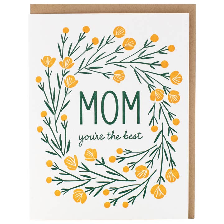 Botanic Wreath Mother's Day Card for wholesale by Smudge Ink