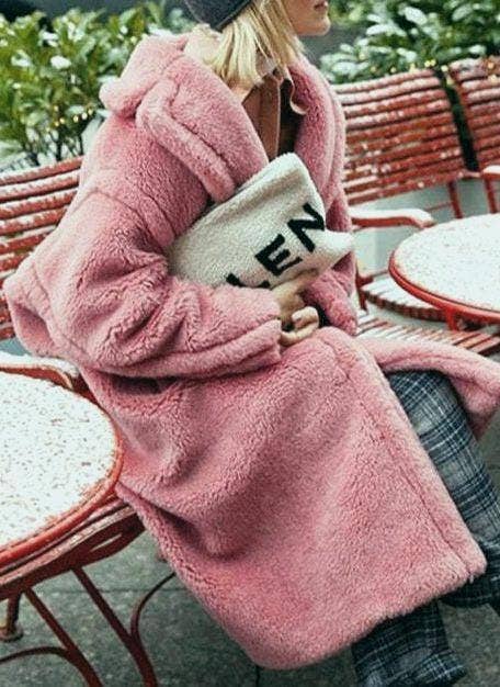 Rosa Clothing - Wholesale Fur/Faux Fur Coat - Women's - Plush long teddy fleece trench coat13