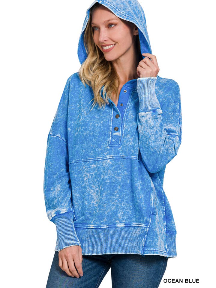 42POPS – Großhandel Hoodie – Damen – .French Terry Acid Wash Kängurutaschen-Hoodie9