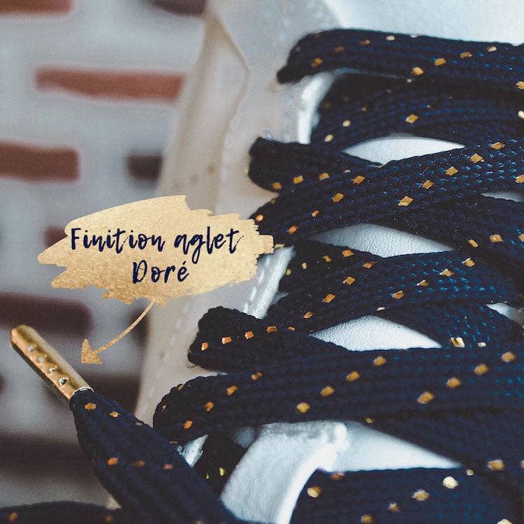 furiouslaces - Venta al por mayor Cordones de zapatos - Unisex - Cordones azul marino y dorado5