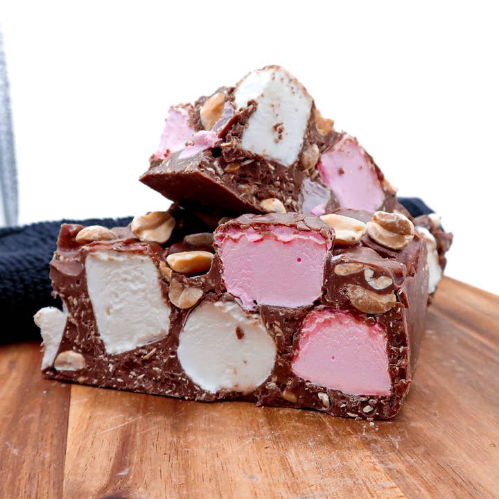 Milk Chocolate Peanut Butter Rocky Road for wholesale by Chocolate on The Rocks
