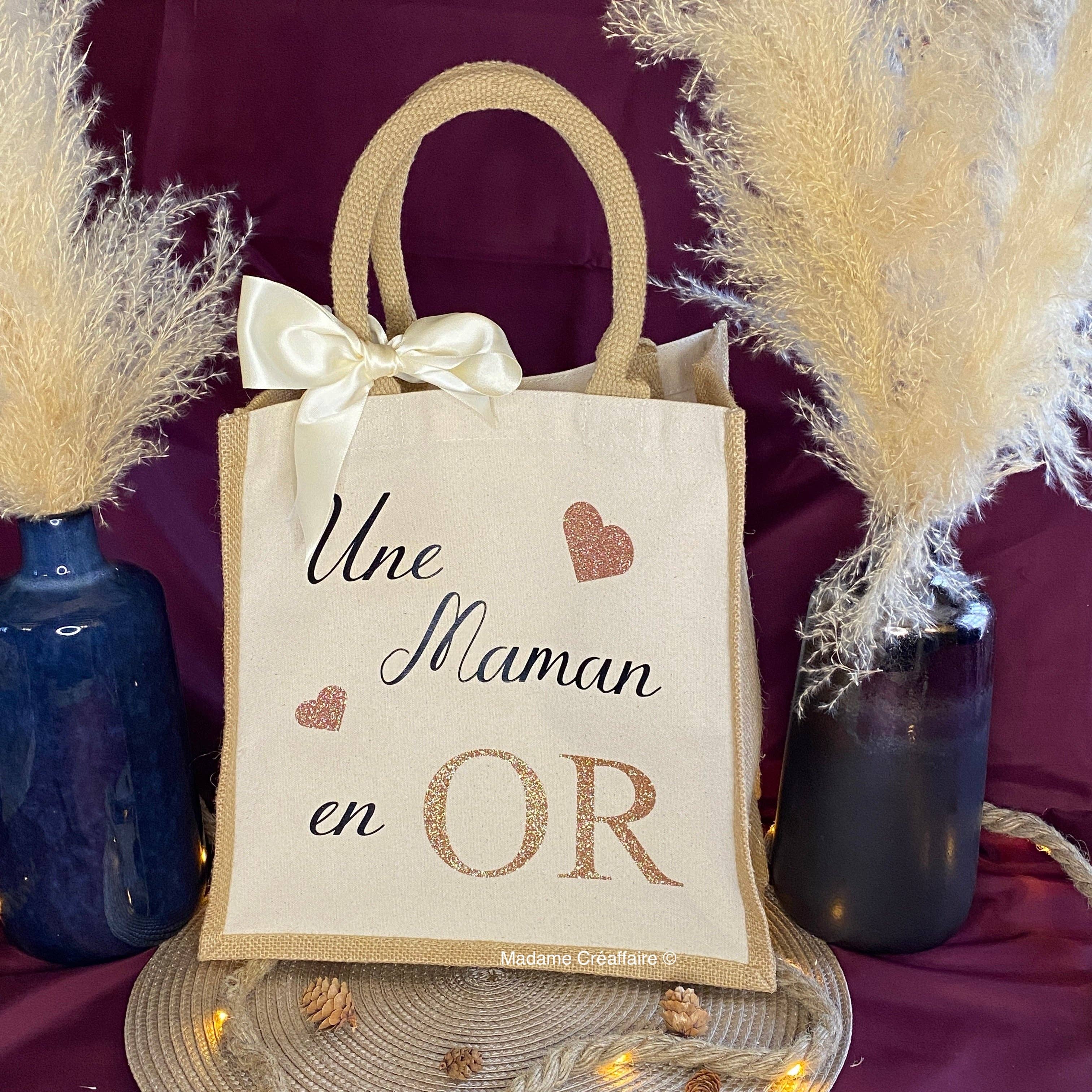 Madame Créaffaire – Großhandel Tragetasche – Damen – Tasche „Une... en OR“ aus Jute und Baumwolle2