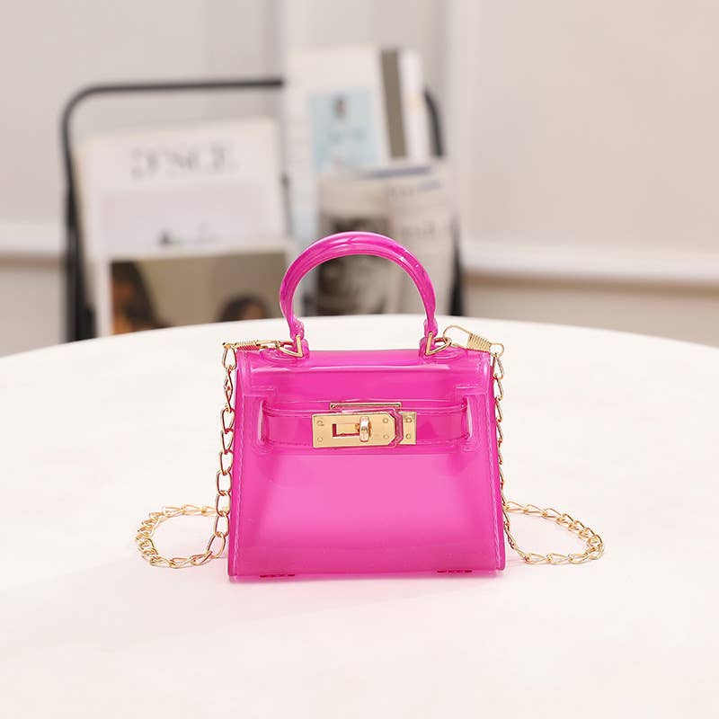 Little Trendy - Wholesale Top Handle Bag - Women's - Candy color small pvc bag Transparent jelly bag Kelly bag9