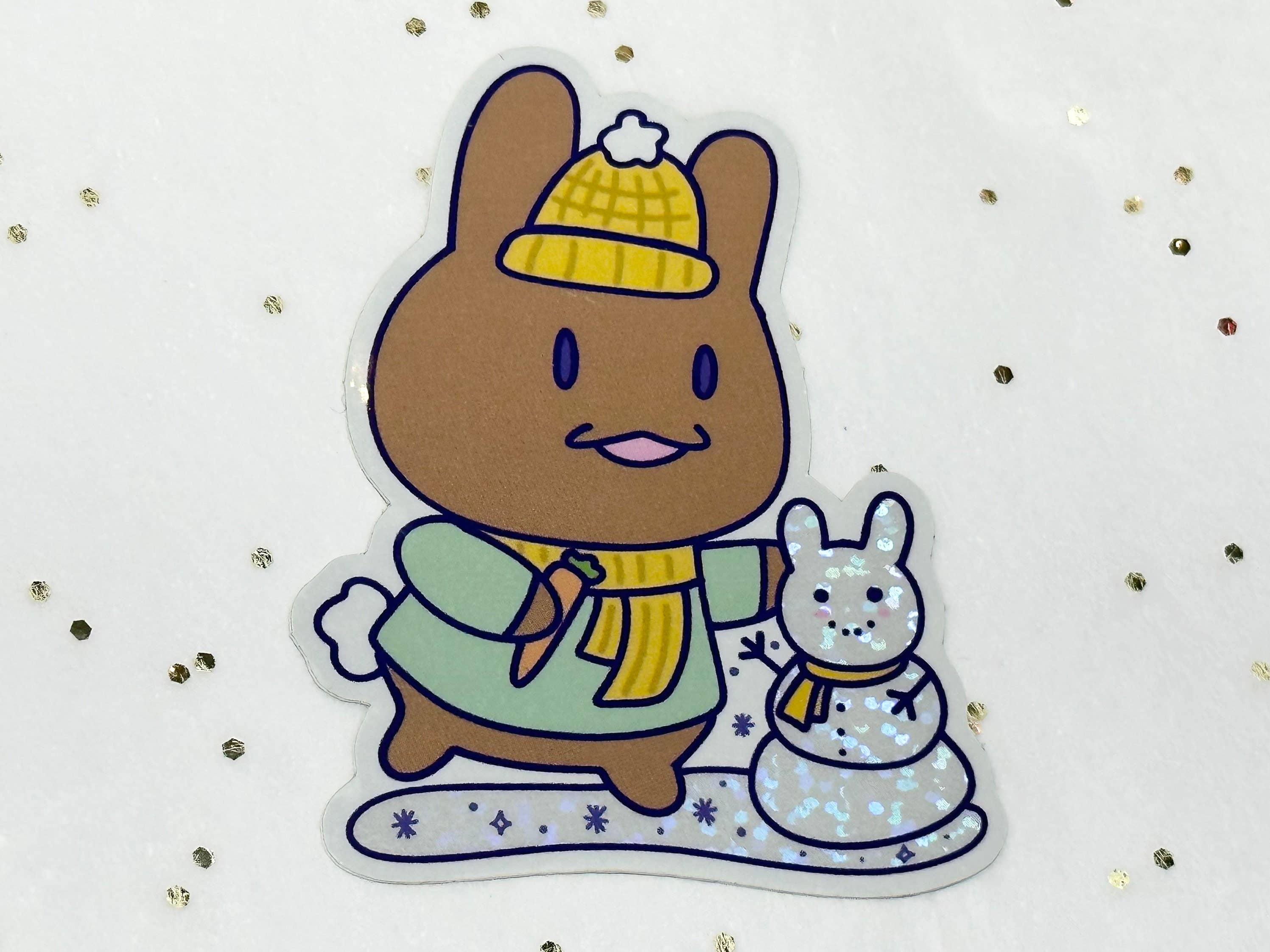 Courtney Elizabeth Studio - Wholesale Sticker - Snowbun Waterproof Glitter Sticker - Rabbit Winter Day2