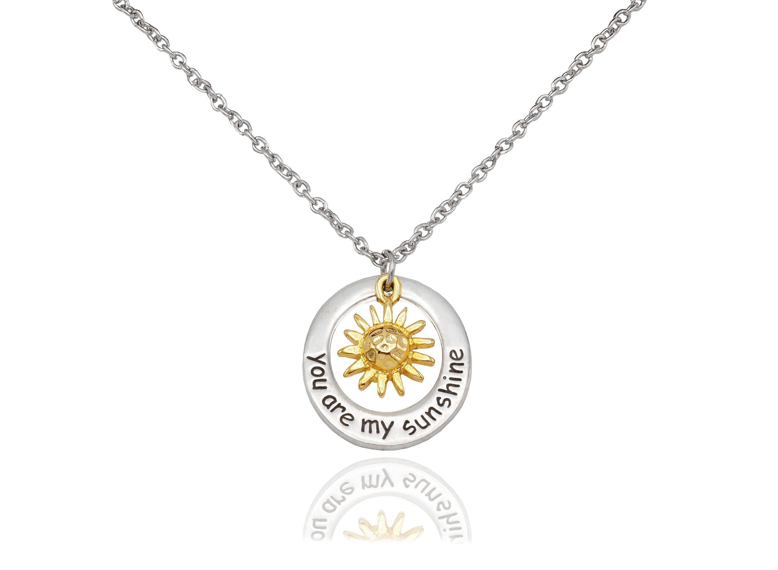 Quan Jewelry - Wholesale Pendant/Charm Necklace - Liv You Are My Sunshine Necklace Engraved Gifts Jewelry Gree5