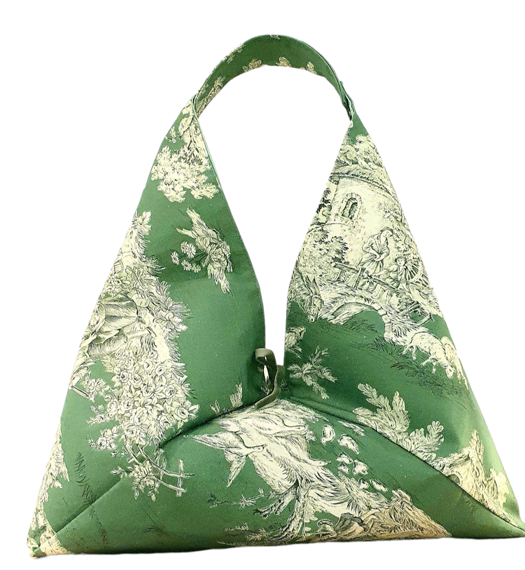 Mademoiselle Peste Paris – wholesale Bärkasse - Dam – Origamiväska « Osaka » i 100% GOTS-certifierad Toile de Jouy, storlek XL2