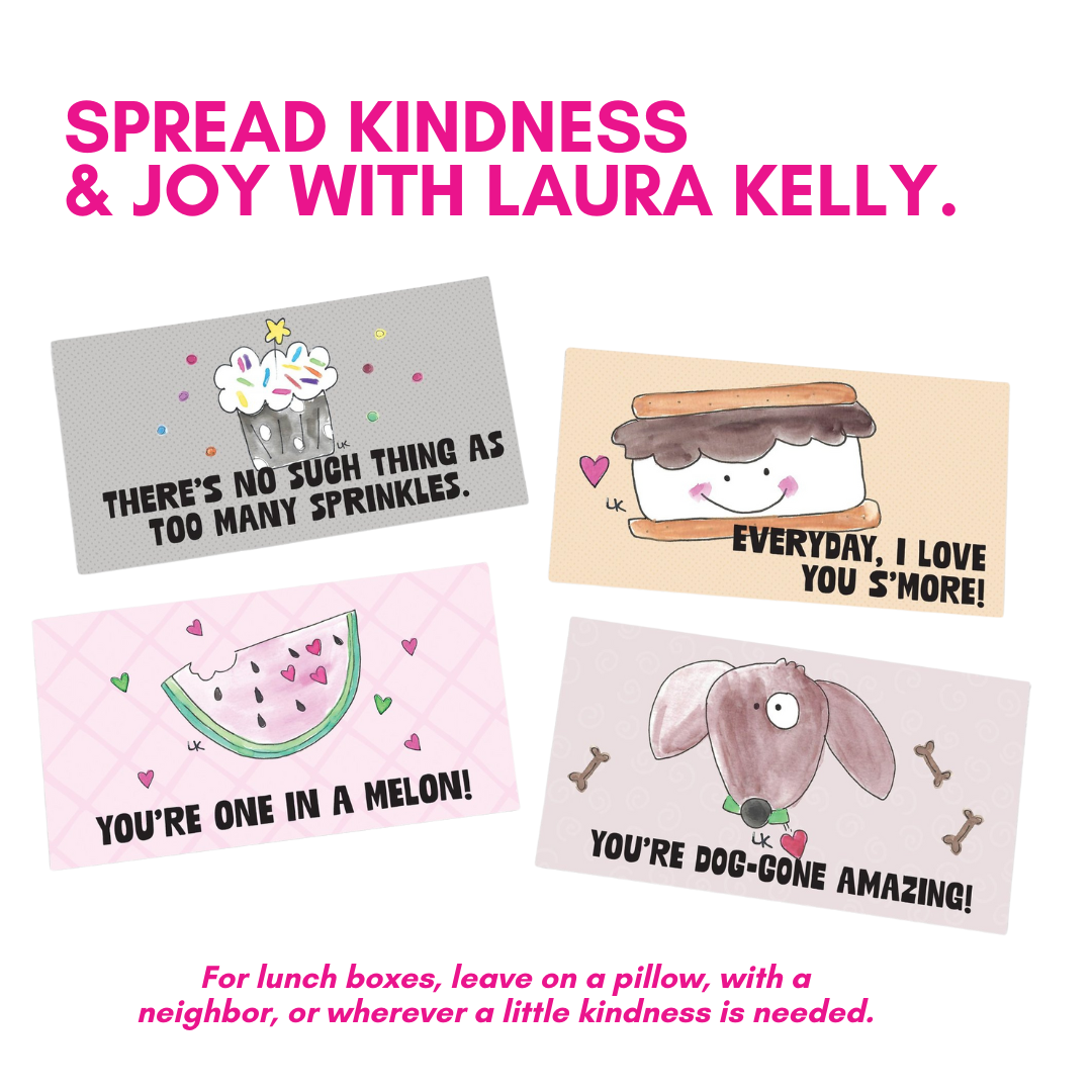 Papersalt - Wholesale Stationery/Notecard Set - Sprinkle Kindness Affirmation Card/Lunch Notes (Boxed Set) 6