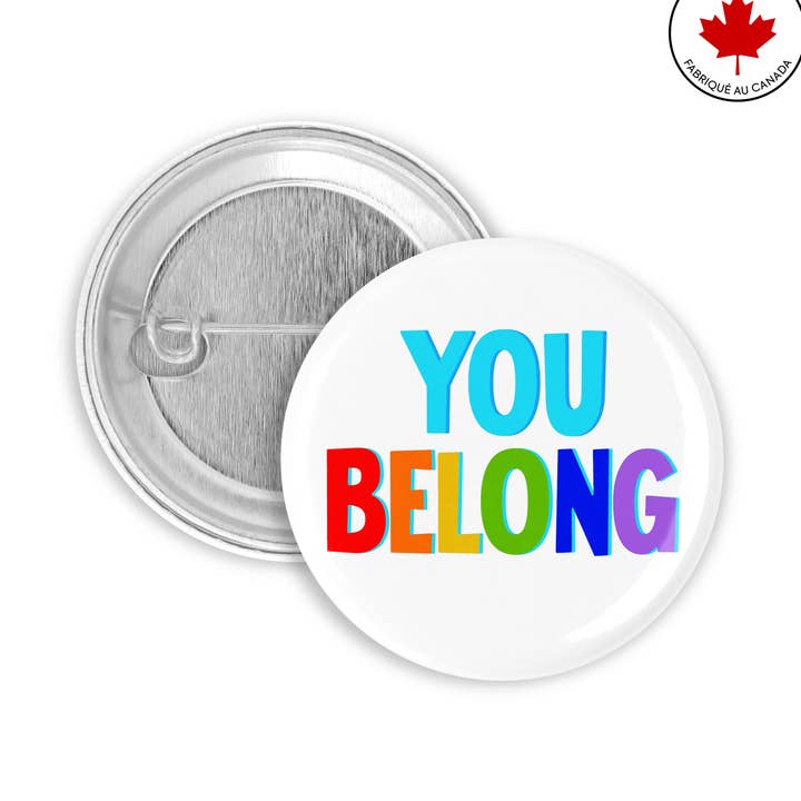 Bouton/badge « You Belong, Affirming Mental Health » pour la vente par Prickly Cactus Collage