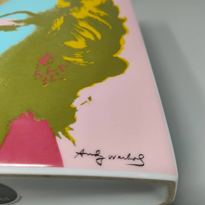MadInteriorArt - Vendita all'ingrosso Vasi - Vaso Andy Warhol anni '90 per Rosenthal con sfondo rosa e blu, realizzato in Germania5