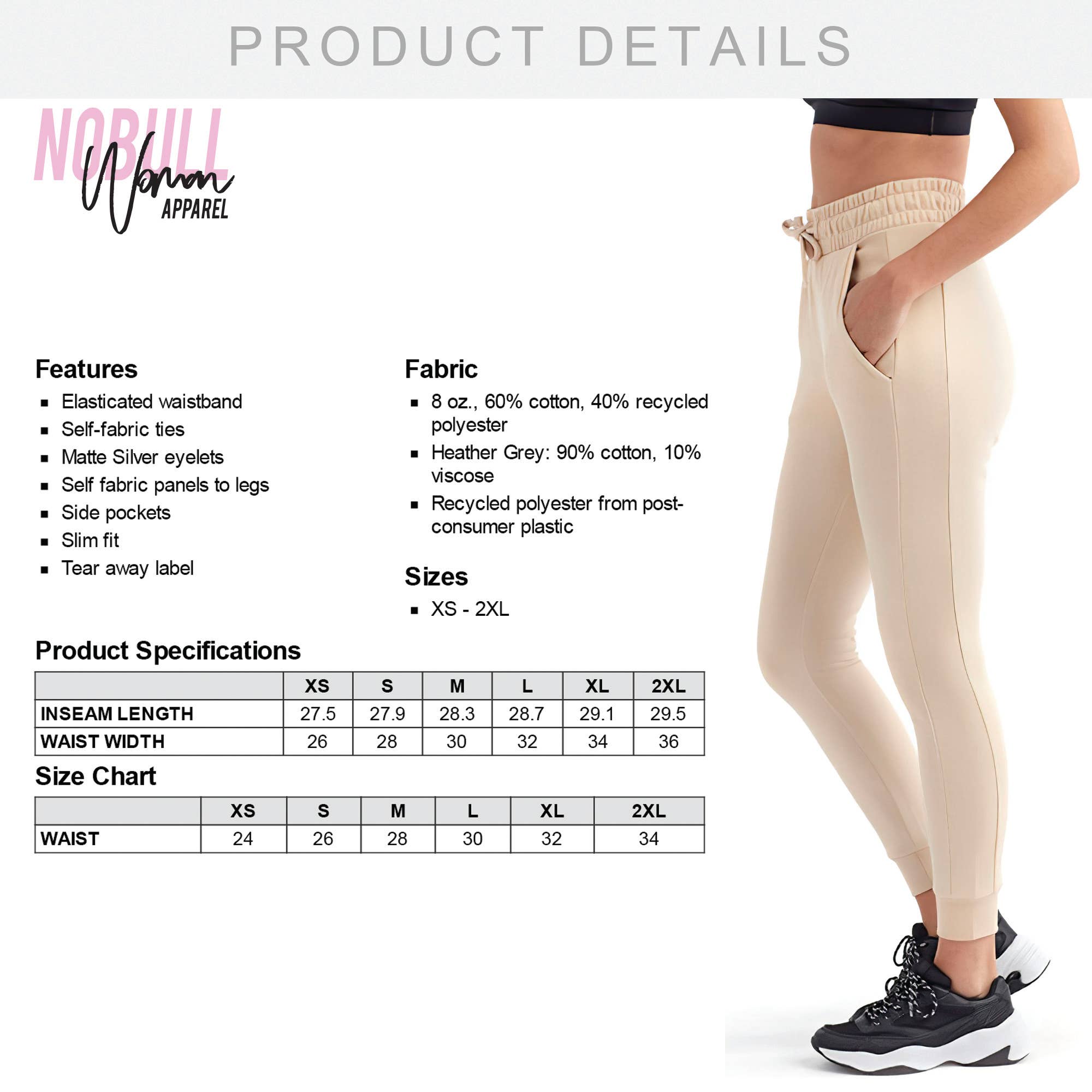 Nobullwoman Apparel - Wholesale Athletic Sweatpants/Joggers - Women's - CUSTOM LADIES' Small Business Fitted Jogger Pants6