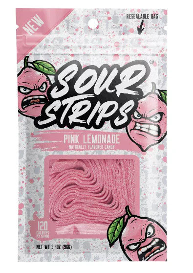 L&F Universal Goods - Vente Bonbons gélifiés - Bonbons Sour Strips Pink Lemonade 12/3,4OZ0