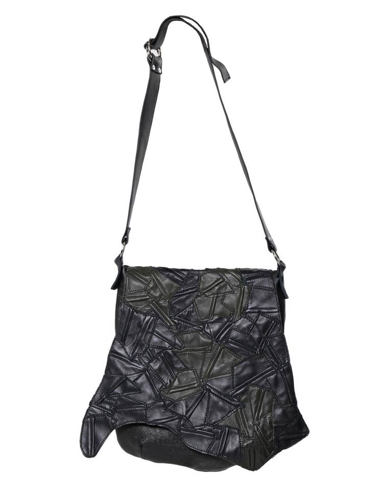 Sac bandoulière patchwork en cuir pour la vente par Metamorphoza