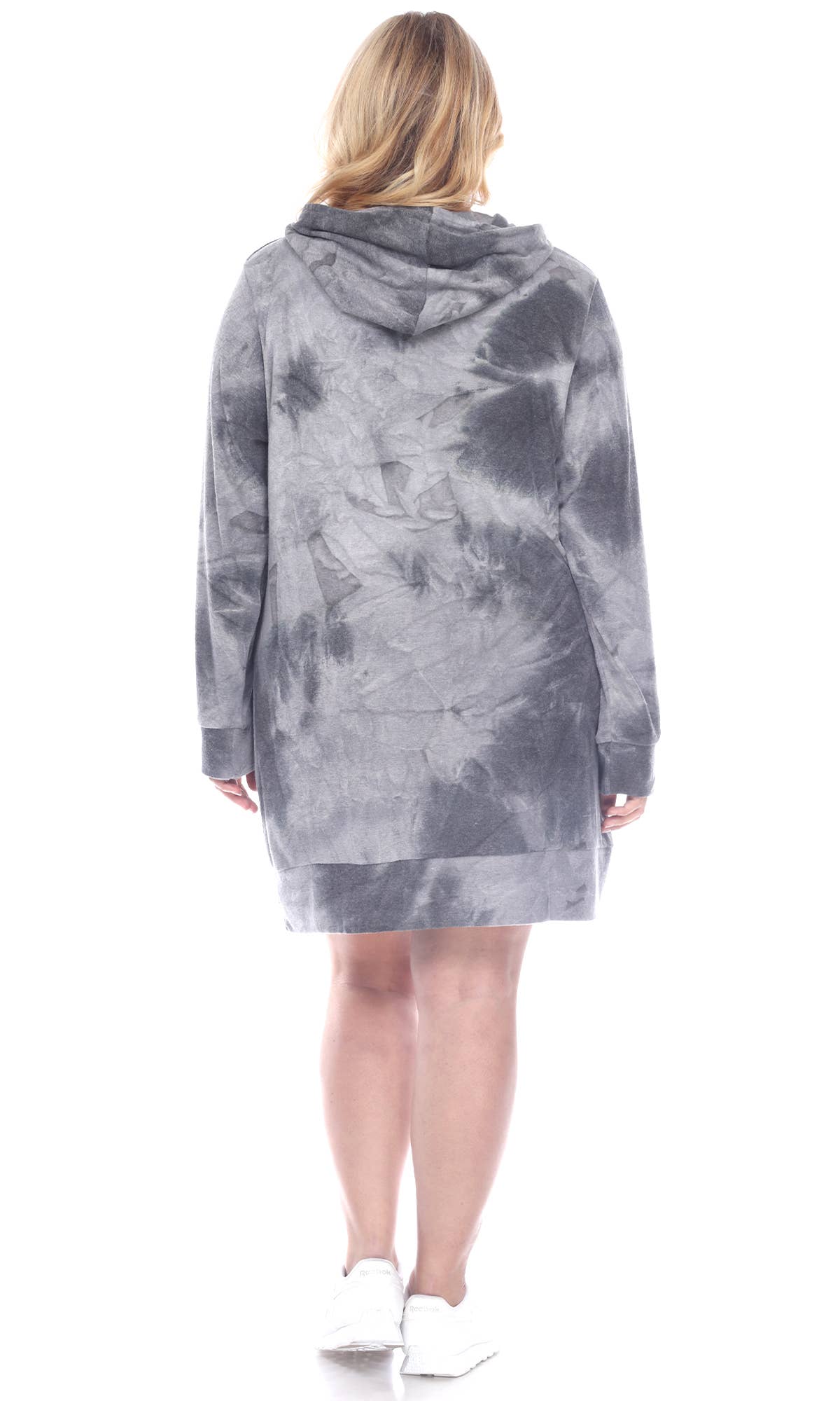WHITE MARK – Vestido - Mulher por atacado – Vestido de moletom com capuz Plus Tie Dye2