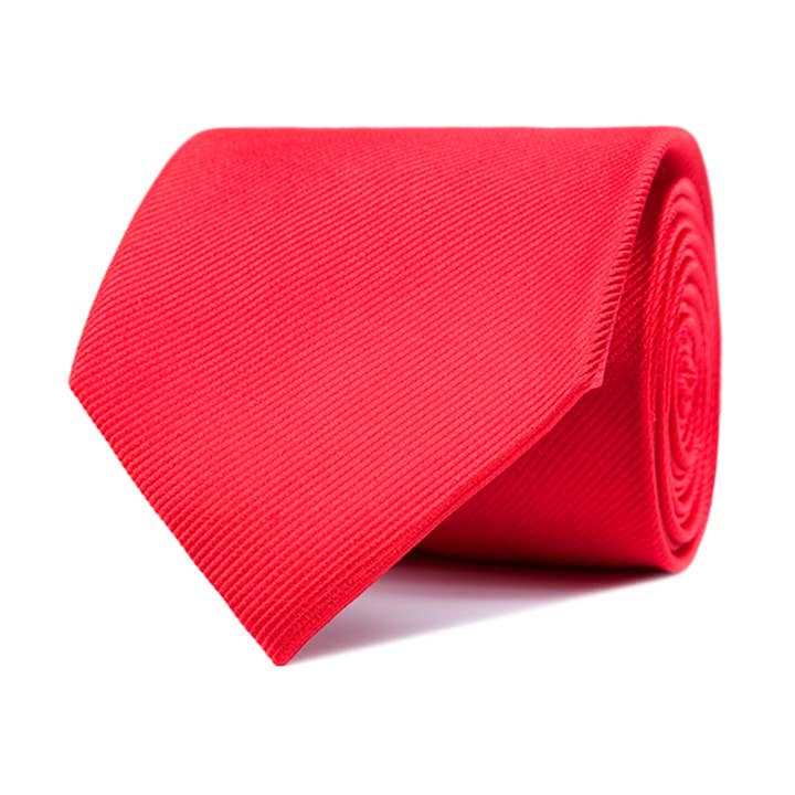 Gravata lisa de seda vermelha por atacado de Ox Gemelos